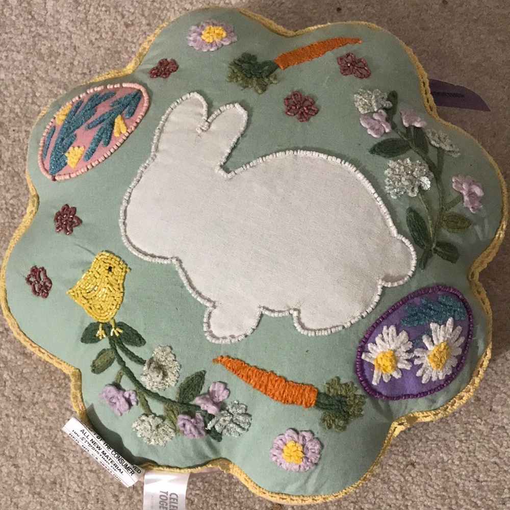 Celebrate Together Easter Bunny Embroidered Throw Pillow - Picture 5 of 5
